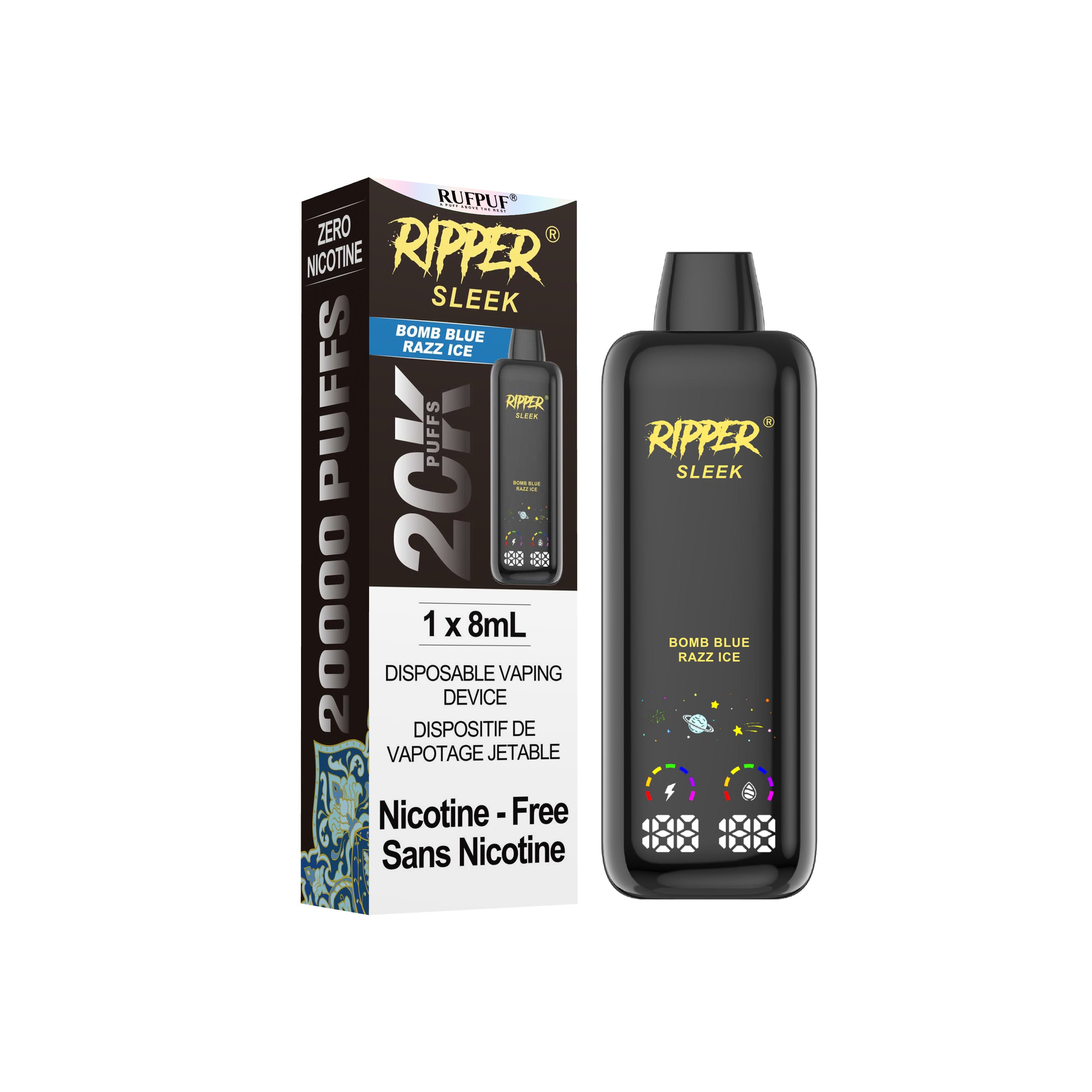 Ripper SLEEK 0NIC Disposable Vape | 20,000 Puffs (Nicotine Free)