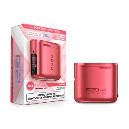 Level X G2 Battery, Petal Glow Pink finish, versatile vaping modes, designed for Ontario and Quebec vapers.