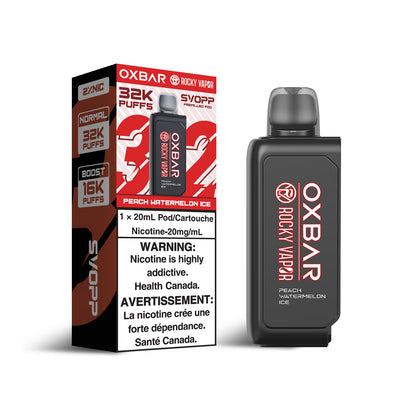 SVOPP Rocky Vapor OXBAR 32K, Grape Ft flavor prefilled pod, 32,000 puffs capacity, smooth and flavorful vaping experience, ideal for Ontario and Quebec vape enthusiasts.