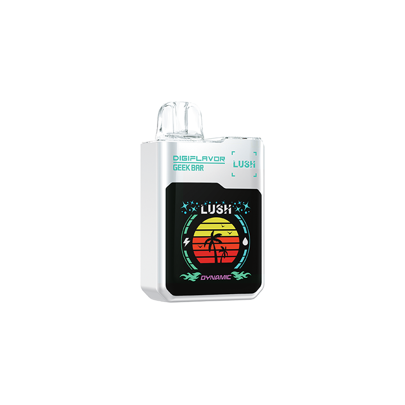 Geek Bar Digiflavor Lush, White Freeze flavour disposable vape with 20,000 puffs, rechargeable battery, adjustable airflow, and dual mesh coil technology, ideal for Ontario and Quebec vapers.