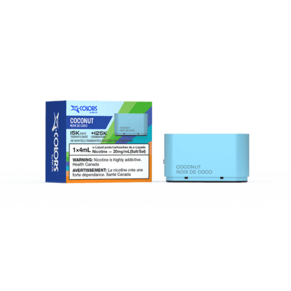 Z-Colors (Zpods) 15K Pods, Coconut flavored pod with adjustable wattage for personalized vaping, ideal for Ontario and Quebec vapers.