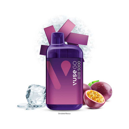 VUSE Go 5000, Watermelon Ice flavour disposable rechargeable vape, 20mg nicotine strength, offering 5,000 puffs, ideal for Ontario and Quebec vapers.