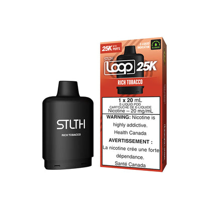 STLTH Loop 25K, White Grape Ice flavour, 25,000 puff capacity, rechargeable disposable vape, designed for vapers in Ontario and Quebec.