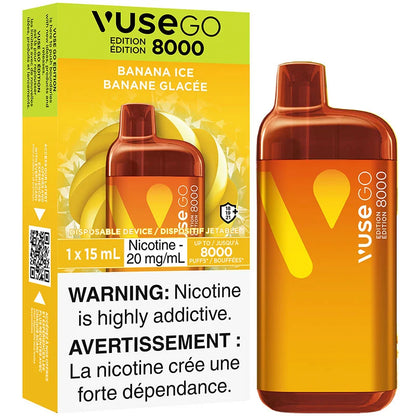 VUSE Go 8000, Blue Raspberry flavour, smooth and satisfying vape with advanced ceramic heating technology, ideal for Ontario and Quebec vapers.