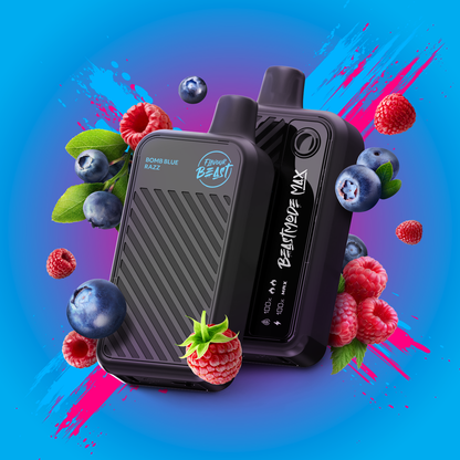 Flavour Beast Beast Mode MAX, Blazin' Banana Blackberry flavour, rechargeable battery for intense vaping satisfaction, designed for lasting performance in Ontario and Quebec.