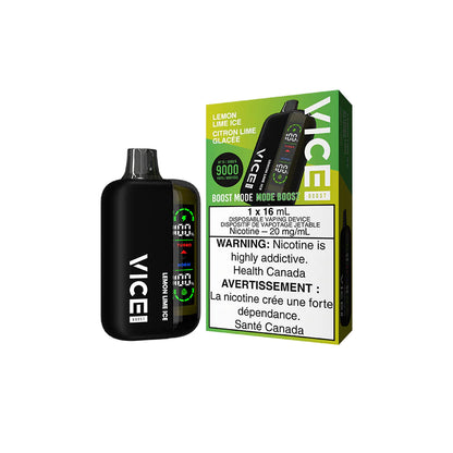 Disposable Vape Flavours: Lemon Lime Ice VICE boost | Supa Vapes - Hawkesbury, Ottawa & Ontario Vape Shop
