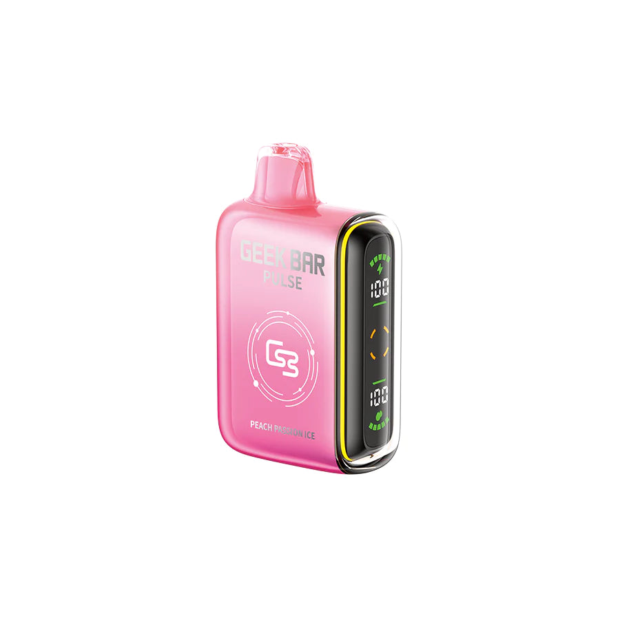 Geek Bar Pulse 9K, Nectarine Ice flavour disposable vape with adjustable airflow and Boost Mode, smooth and flavorful vaping experience, designed for Ontario and Quebec users.