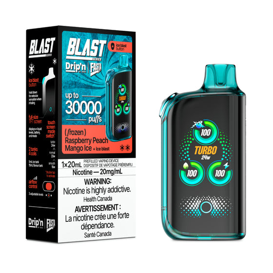 DRIP'N vape fasta blast 30K Triple Berry Ice – premium disposable vape pod with icy ejuice flavor, popular in Hawkesbury, Ottawa, and across Ontario.