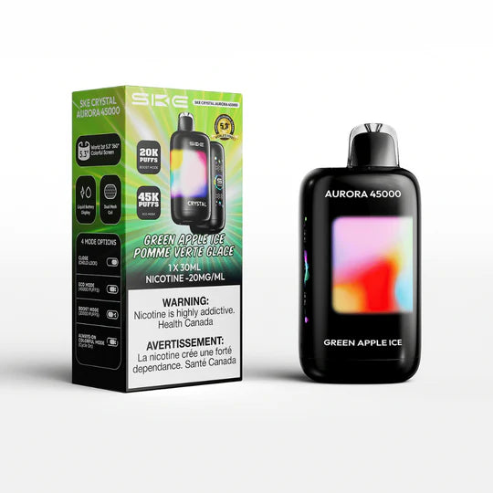 SKE AURORA 45K, Lychee Strawberry Watermelon flavour, dual mesh coil for rich taste and smooth vapor, designed for long-lasting vaping sessions, ideal for Ontario and Quebec vapers.