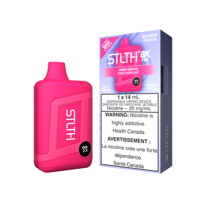 Disposable Vape STLTH 8K Pro: Cherry Grape Ice Nicotine Strength: 20mg STLTH 8K PRO | Supa Vapes - Hawkesbury, Ottawa & Ontario Vape Shop