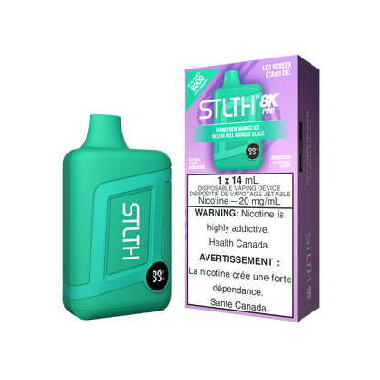 Disposable Vape STLTH 8K Pro: Honeydew Mango Ice Nicotine Strength: 20mg STLTH 8K PRO | Supa Vapes - Hawkesbury, Ottawa & Ontario Vape Shop