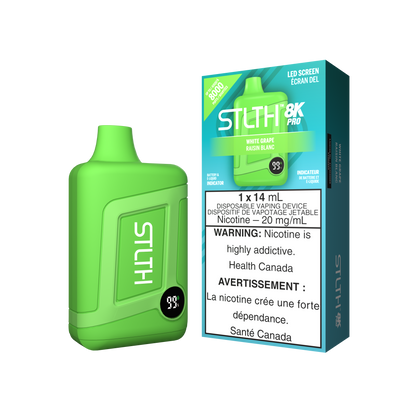 Disposable Vape STLTH 8K Pro: White Grape Nicotine Strength: 20mg STLTH 8K PRO | Supa Vapes - Hawkesbury, Ottawa & Ontario Vape Shop
