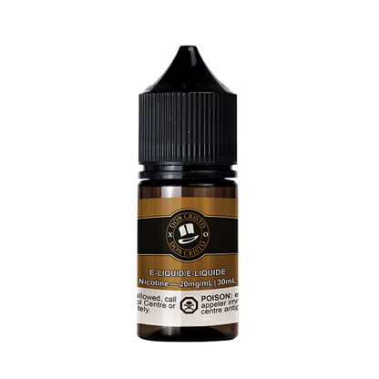 Don Cristo Salt NIC Velvet Tobacco flavour with banana, chocolate, and tobacco blend, 20mg smooth salt nicotine, 30mL pod e-liquid, ideal for Ontario and Quebec pod system vapers.
