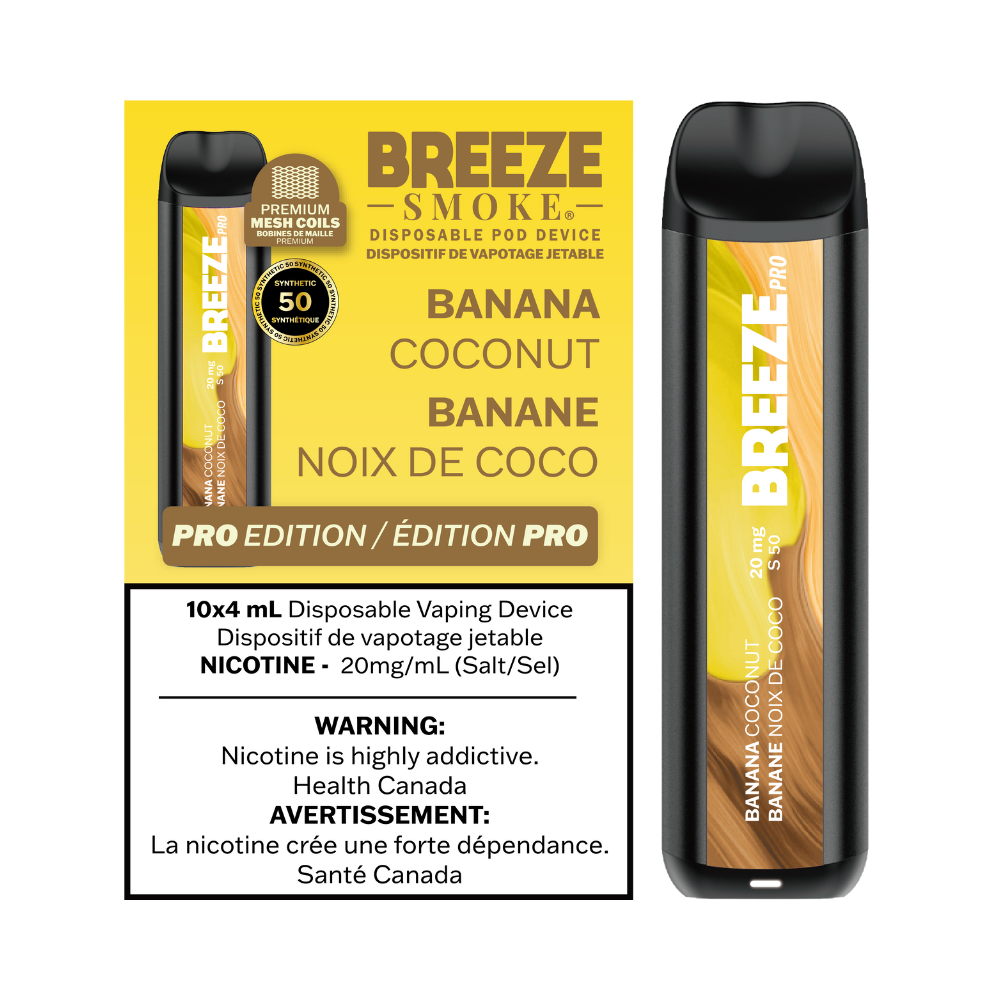 Breeze Pro S50 4mL Disposable Vape - Banana Coconut