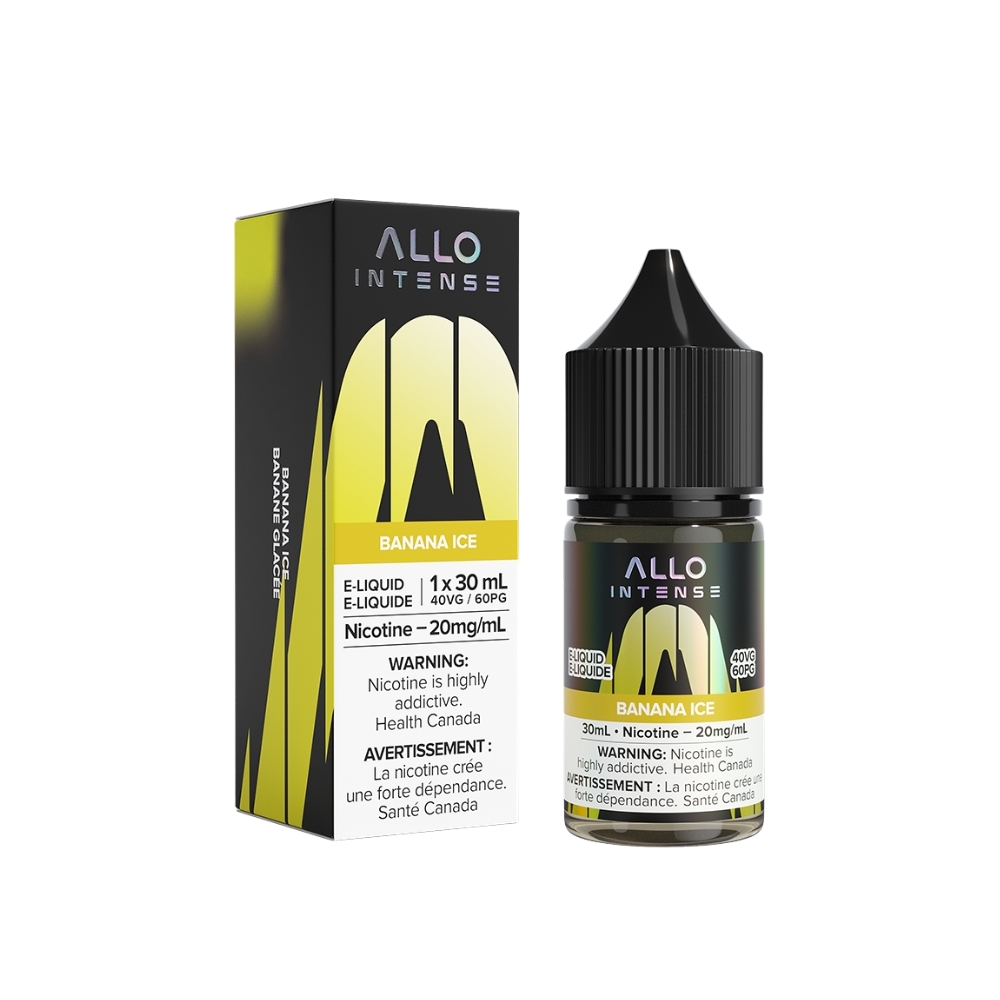 Allo Intense Banana Ice 30mL 20mg Salt Nic E-Liquid bottle