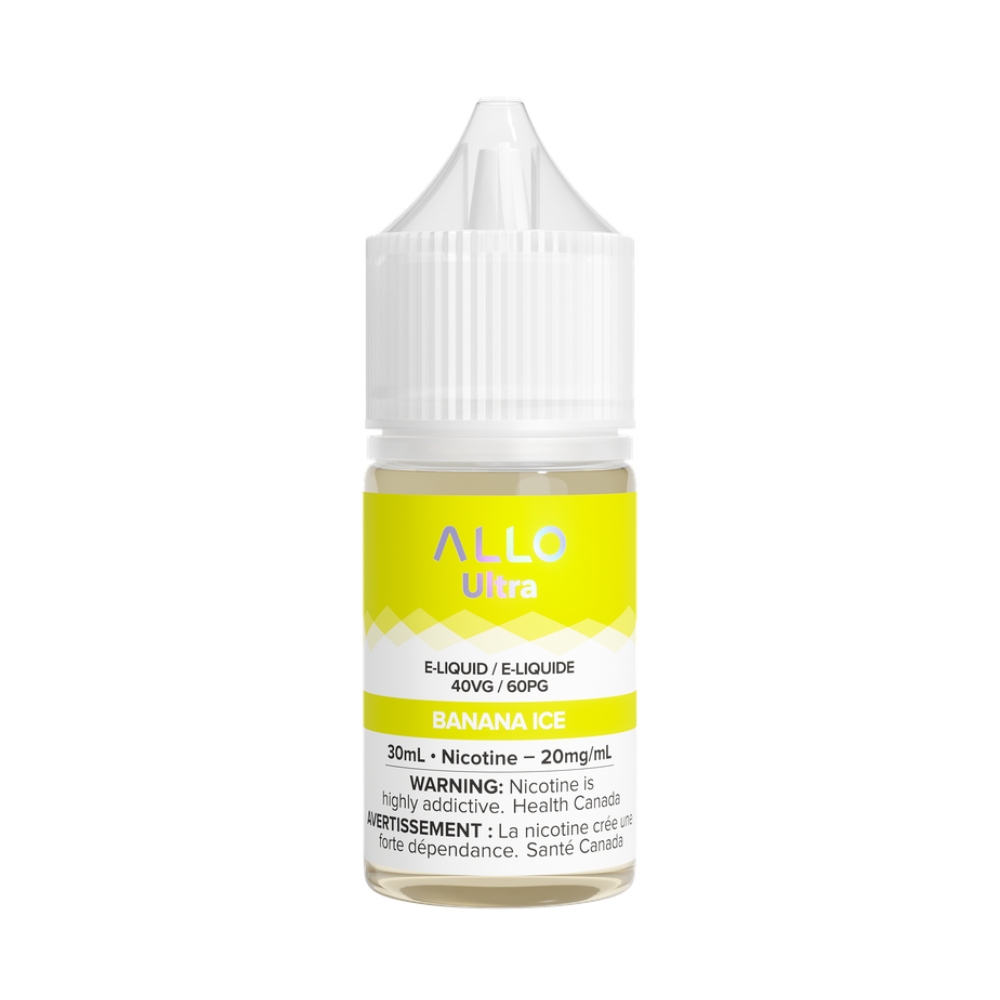 Allo Ultra Banana Ice 30mL 20mg Salt Nic E-Liquid bottle