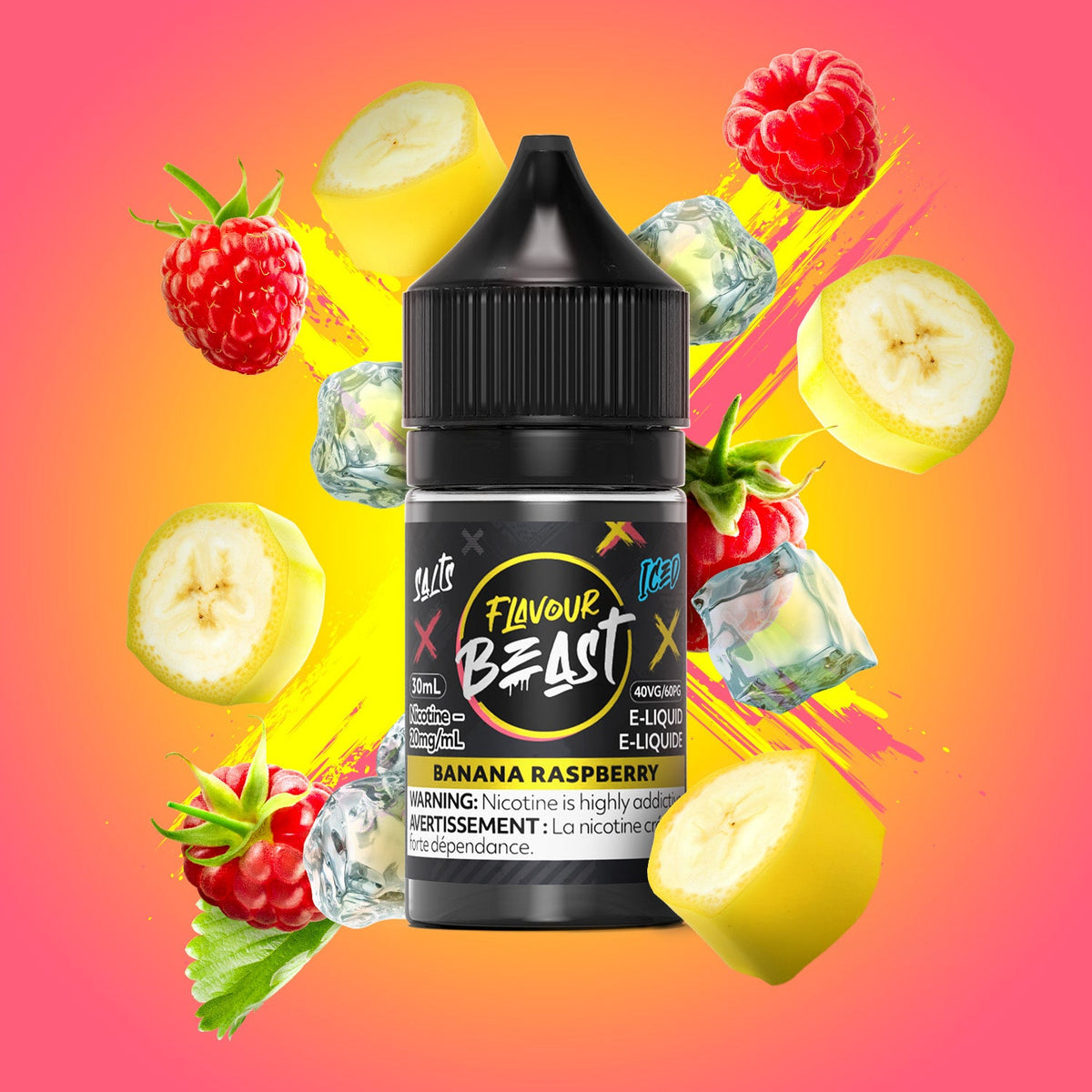 Flavour Beast E-Liquid Salt 30mL Banana Raspberry Iced - Supa Vapes