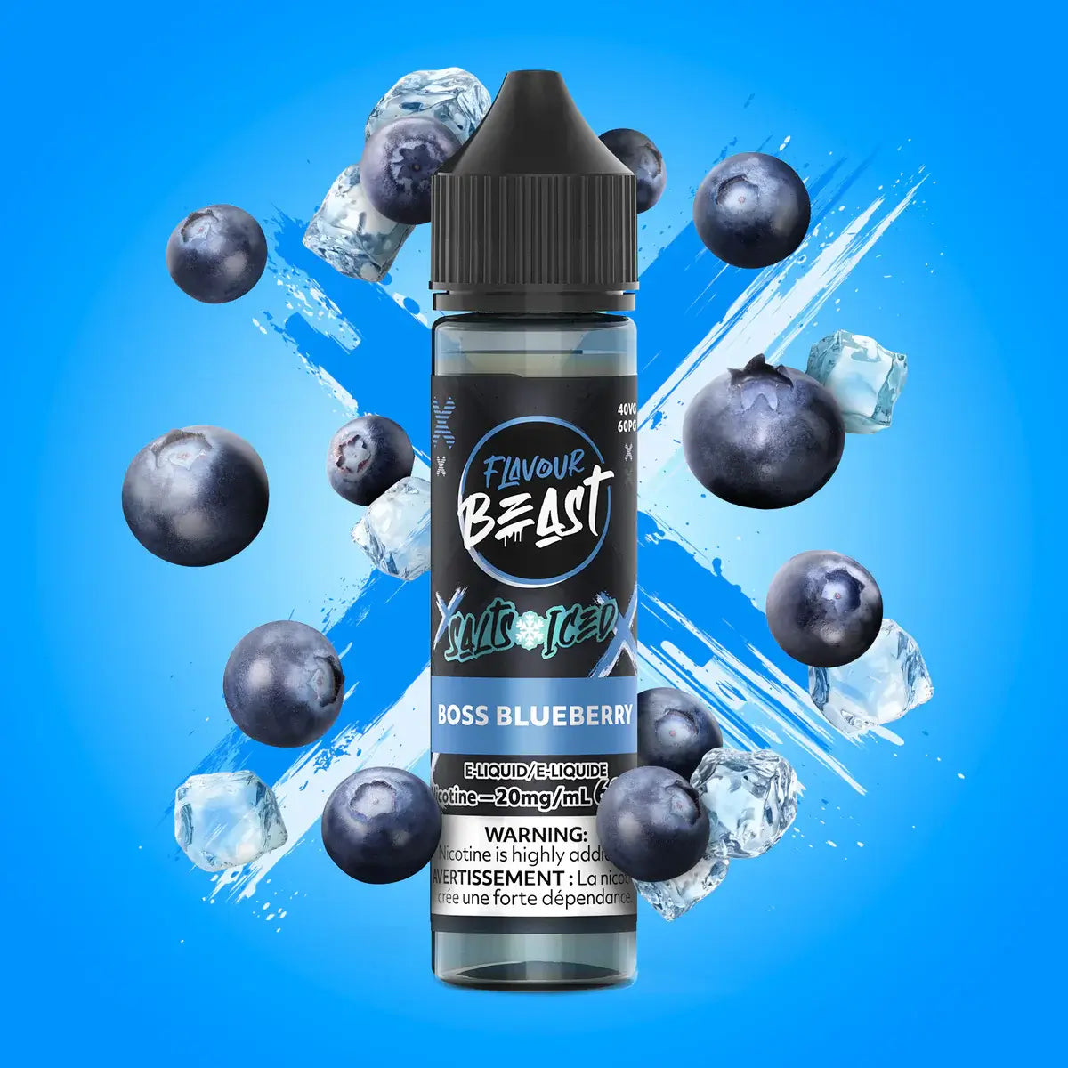 Flavour Beast E-Liquid Salt Iced 60mL, Super Sour Pineapple flavour, 20mg nicotine strength, crisp bold refreshing iced vape with smooth throat hit, ideal for Ontario and Quebec vapers.