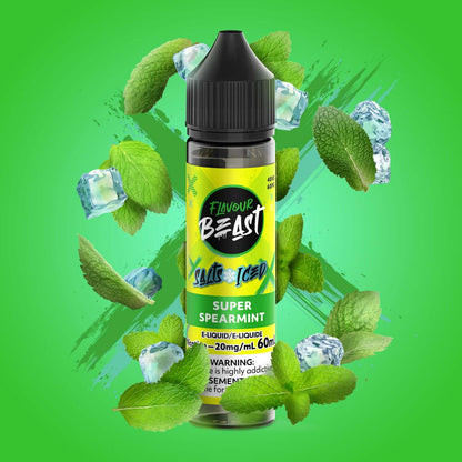 Flavour Beast E-Liquid - Salt Iced 60mL, Extreme Mint Iced flavour, 20mg/mL nicotine salt strength, smooth and refreshing vape, perfect for Ontario and Quebec customers.