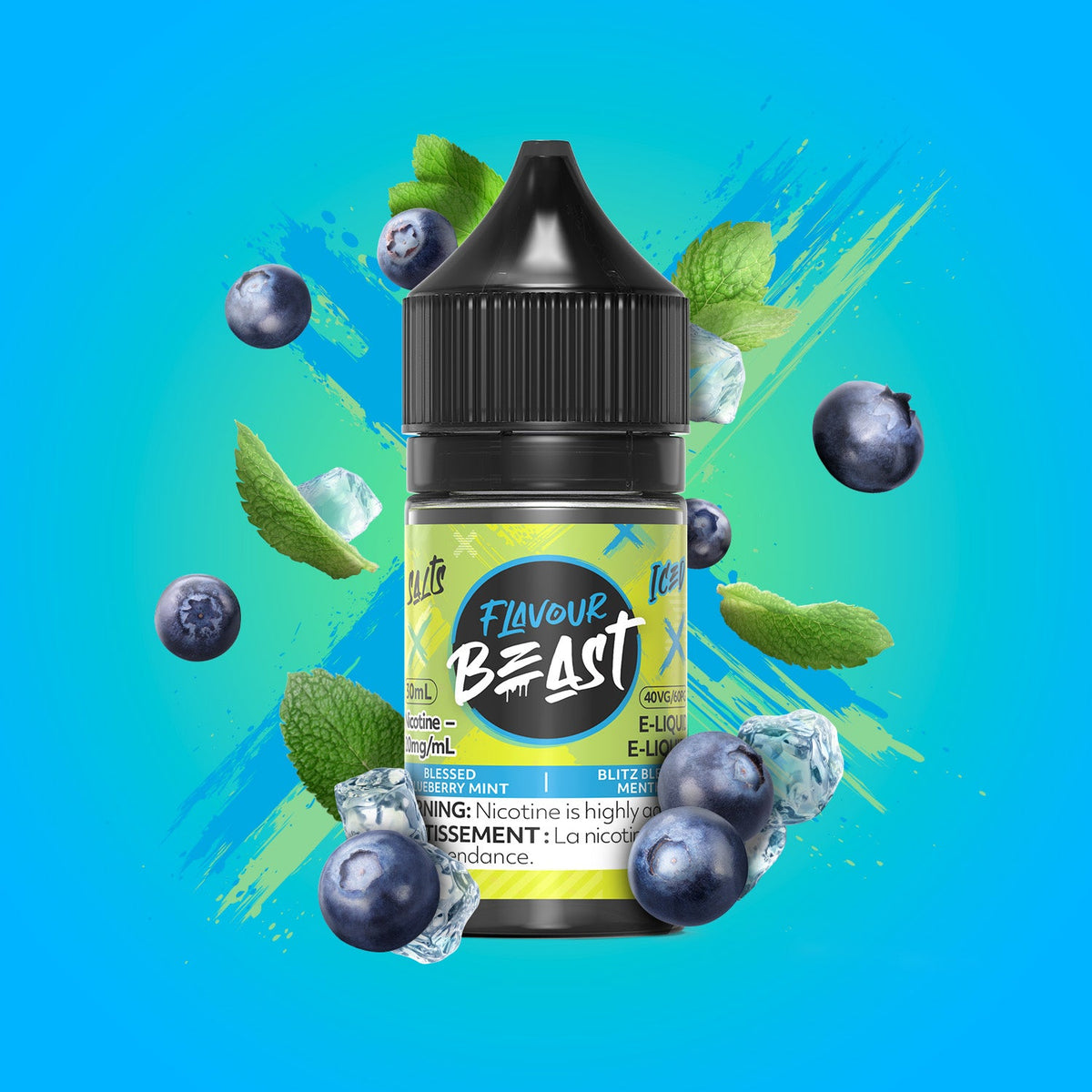 Flavour Beast E-Liquid Salt 30mL Blessed Blueberry Mint Iced - Supa Vapes