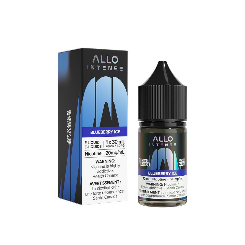 Allo Intense Blueberry Ice 30mL 20mg Salt Nic E-Liquid bottle