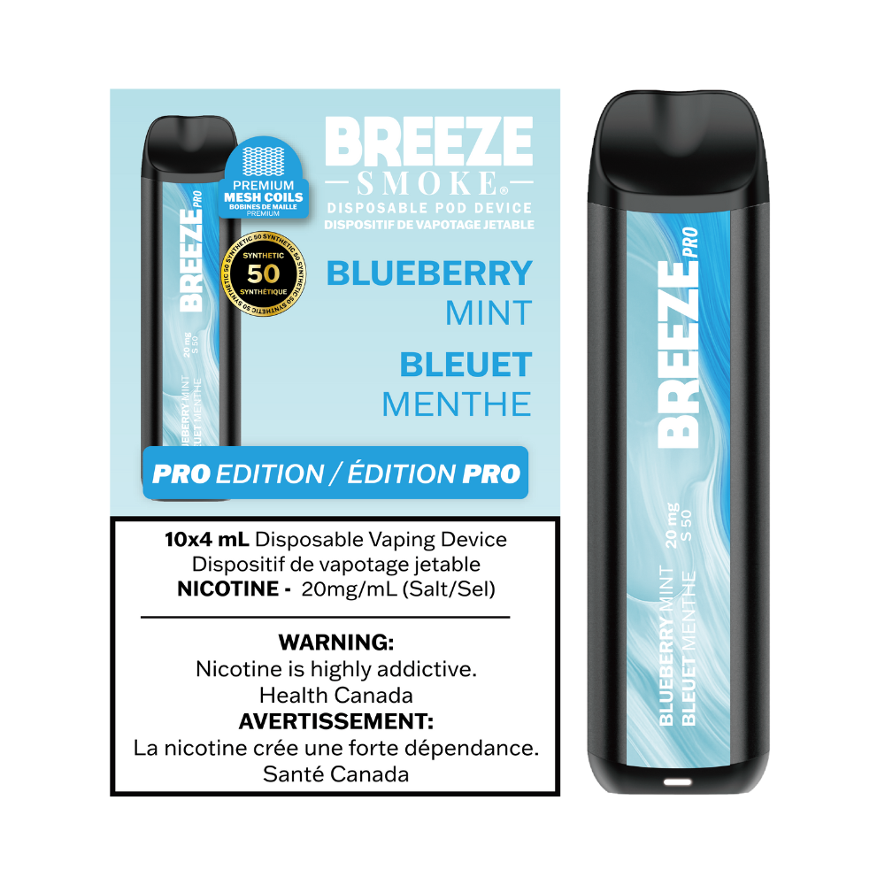 Breeze Pro S50 4mL Disposable Vape - Blueberry Mint