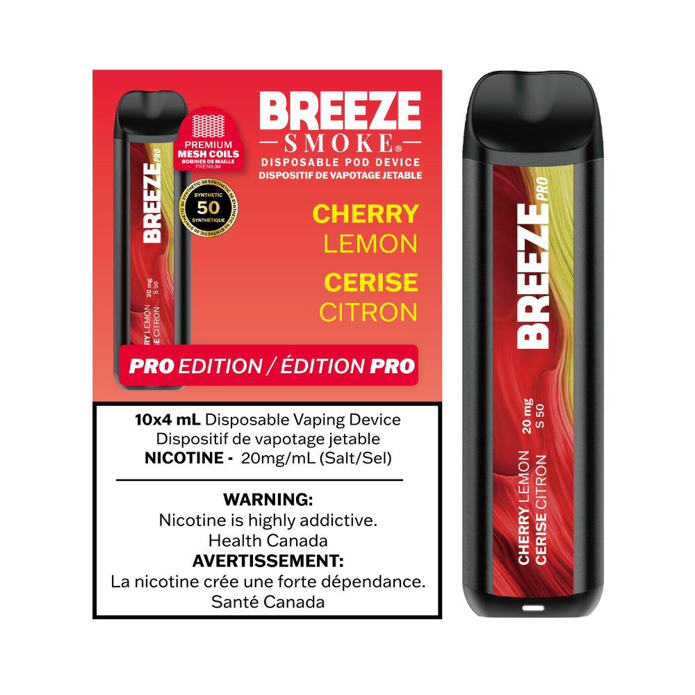 Breeze Pro S50 4mL Disposable Vape - Cherry Lemon