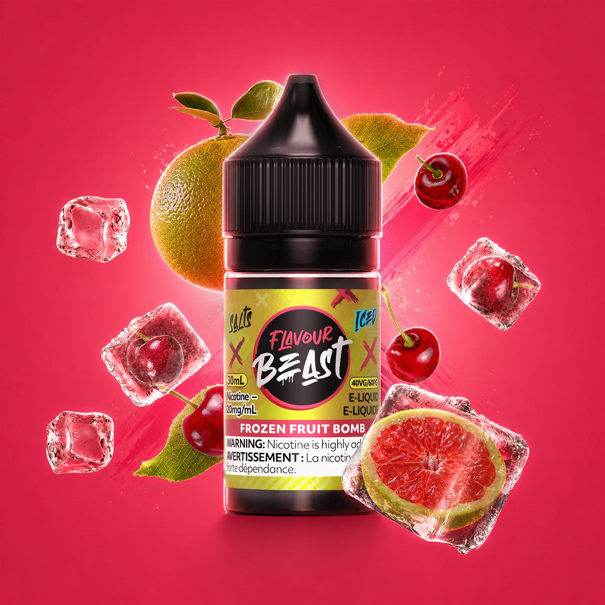Flavour Beast E-Liquid Salt 30mL Frozen Fruit Bomb Iced - Supa Vapes