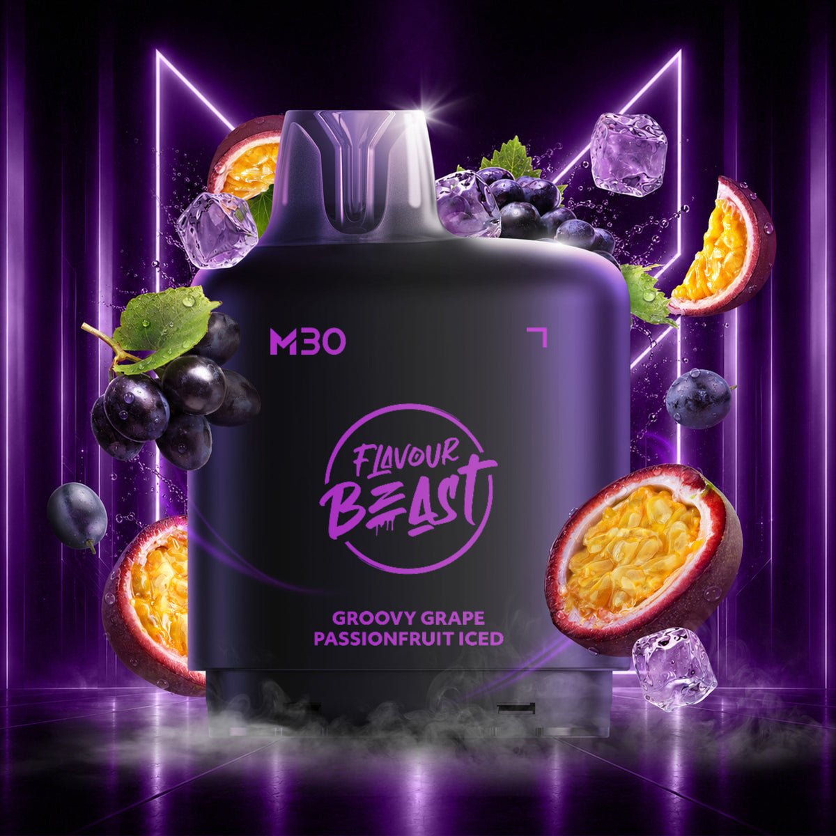 Flavour Beast Level X M Series 30mL Pod Groovy Grape Passionfruit Iced - Supa Vapes