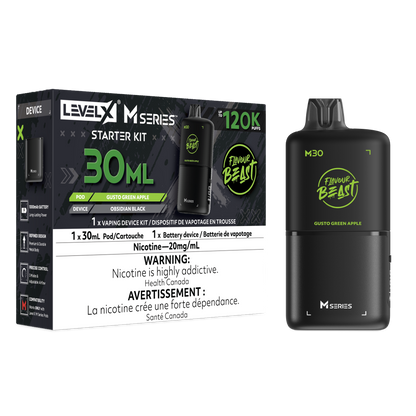 Flavour Beast Level X M Series Starter Kit 30mL Gusto Green Apple - Supa Vapes