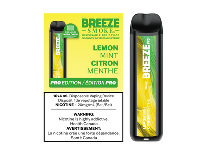 Breeze Pro 20mg Disposable Vape - Lemon Mint