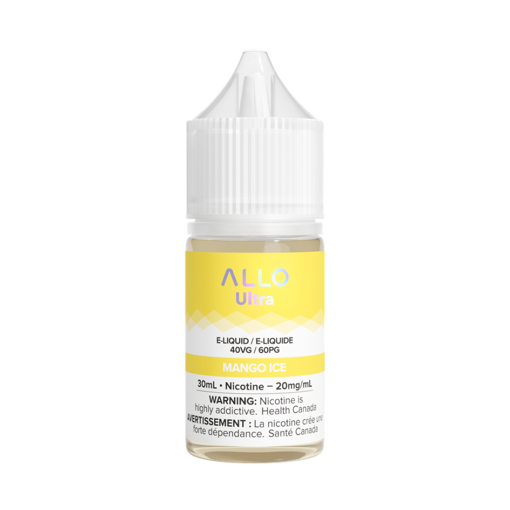 Allo Ultra Mango Ice 30mL 20mg Salt Nic E-Liquid bottle