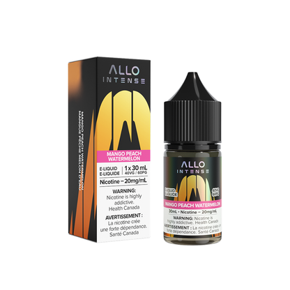 Allo Intense Mango Peach Watermelon 30mL 20mg Salt Nic E-Liquid bottle