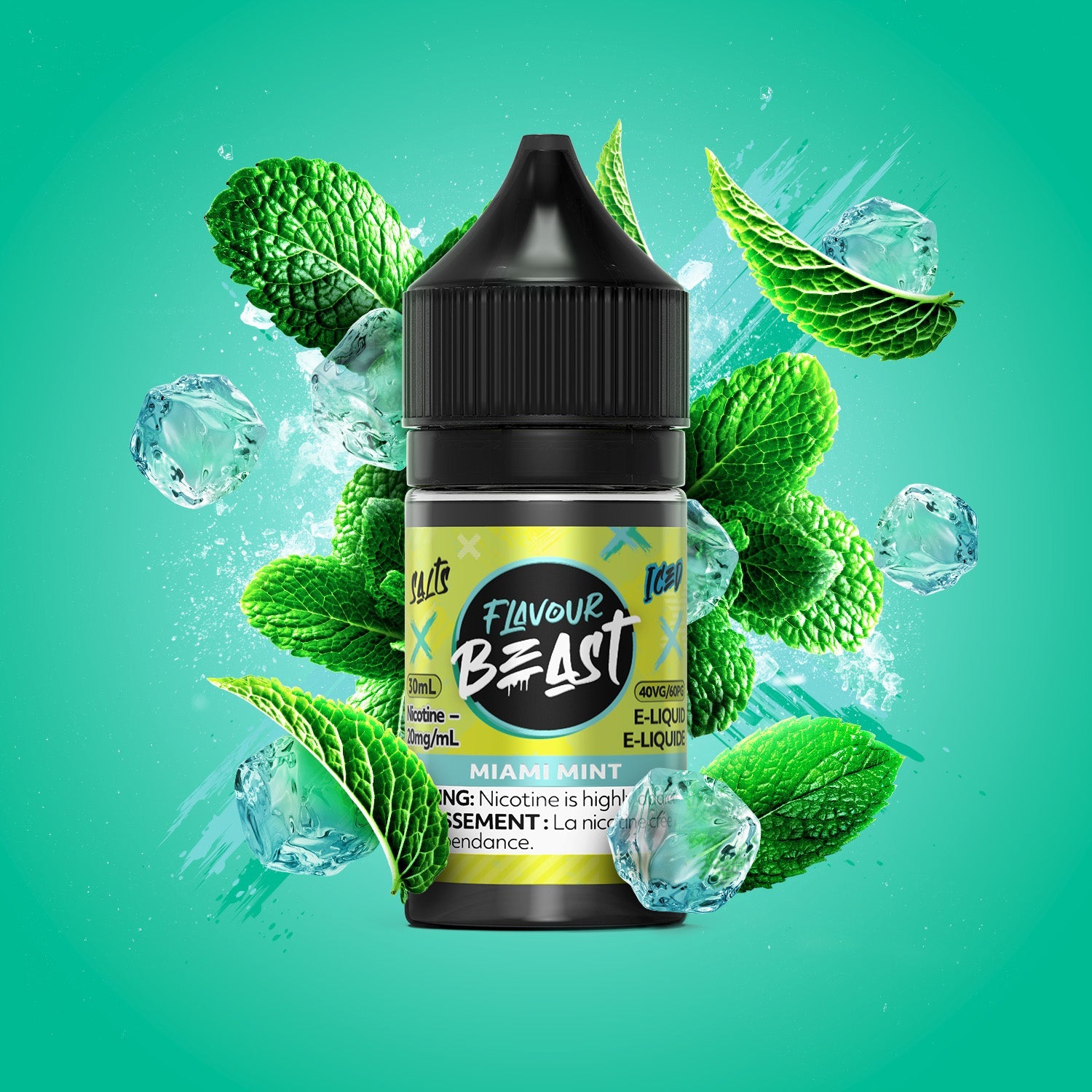 Flavour Beast E-Liquid Salt 30mL Miami Mint Iced - Supa Vapes