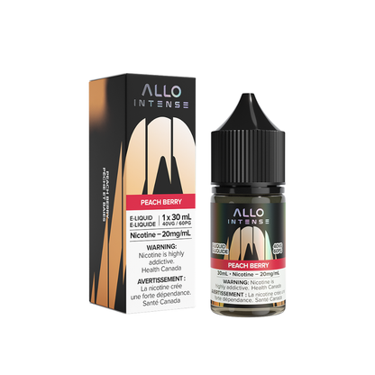 Allo Intense Peach Berry 30mL 20mg Salt Nic E-Liquid bottle