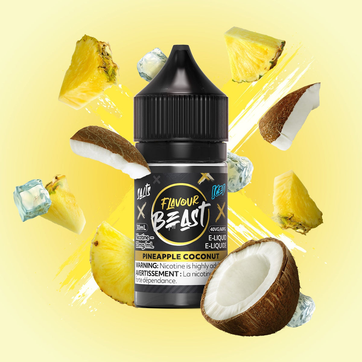 Flavour Beast E-Liquid Salt 30mL Pineapple Coconut Iced - Supa Vapes