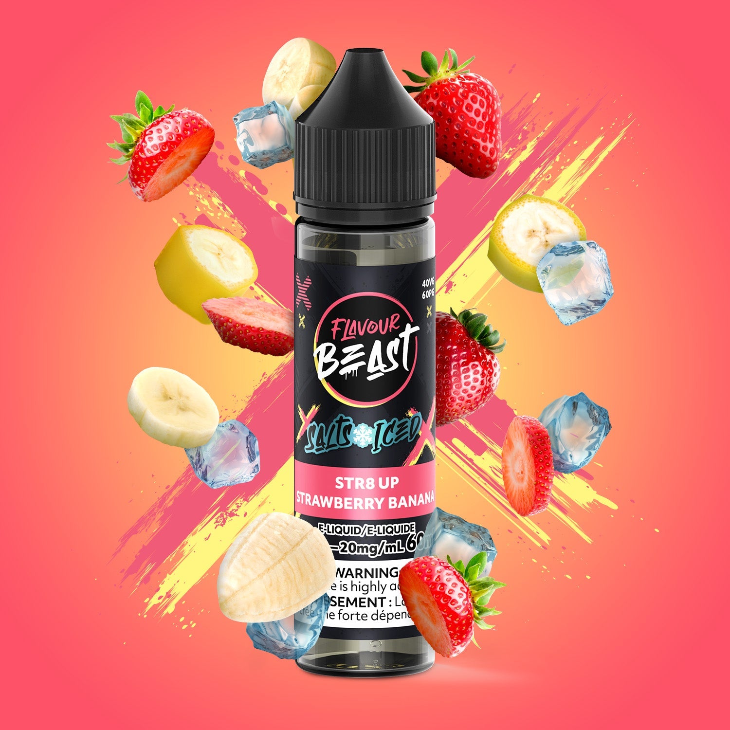 Flavour Beast E-Liquid Salt 30mL STR8 Up Strawberry Banana Iced - Supa Vapes