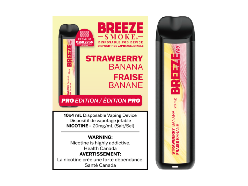 Breeze Pro 20mg Disposable Vape - Strawberry Banana