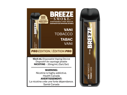 Breeze Pro 20mg Disposable Vape - Vanilla Tobacco