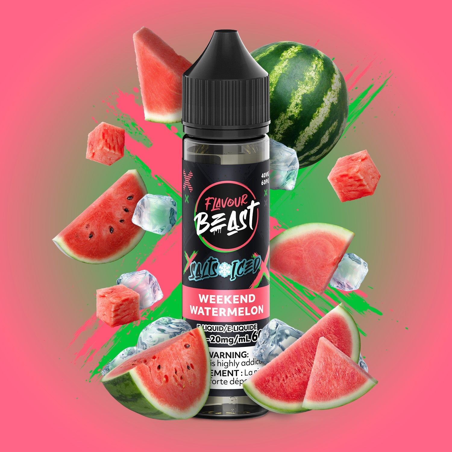 Flavour Beast E-Liquid Salt 30mL Weekend Watermelon Iced - Supa Vapes