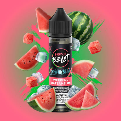 Flavour Beast E-Liquid Salt 30mL Weekend Watermelon Iced - Supa Vapes