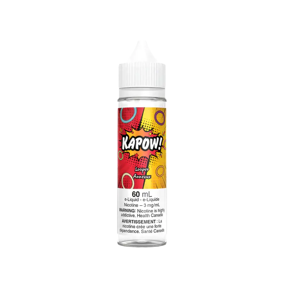 KAPOW! vape juice, I'm Blue flavour, 12mg nicotine strength, sweet and vibrant fruity vape juice, ideal for Ontario and Quebec vapers craving bold flavour.