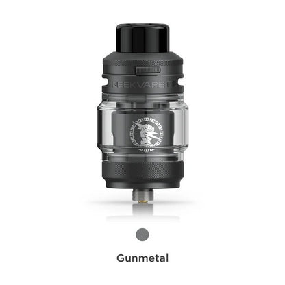 GEEKVAPE Z Sub-Ohm SE, Gunmetal finish sub-ohm tank with child safety lock and long-lasting coils, durable vaping device perfect for Ontario and Quebec vapers.