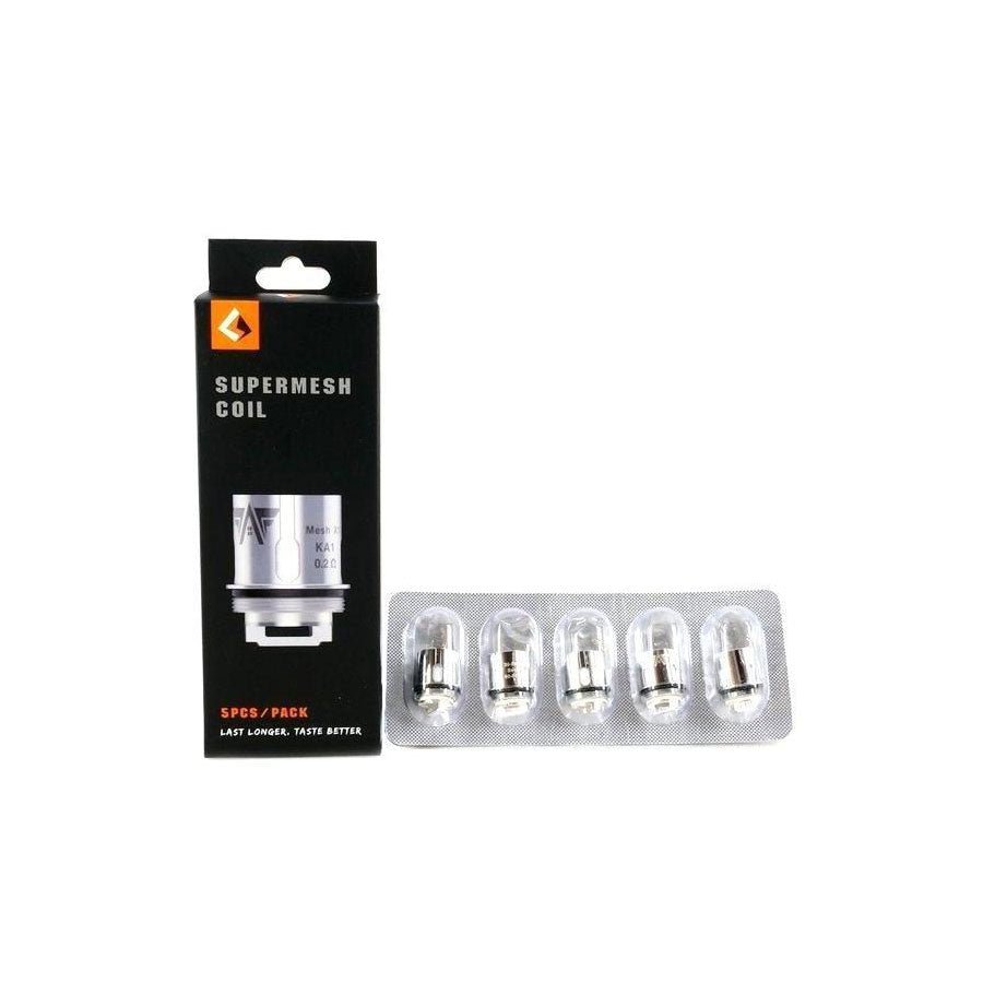GEEKVAPE Super Mesh Replacement Coils 5PCS/PCK X1, 0.2 ohm Kanthal coil, single mesh design for intense flavor and vapor, 60W-70W power range, compatible replacement coils for vaping devices in Ontario and Quebec.