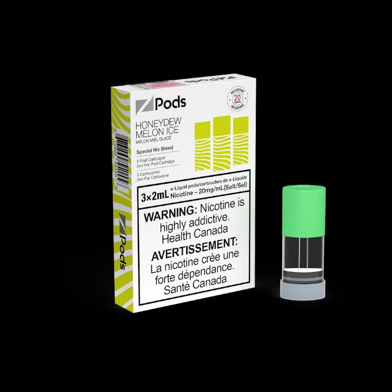 Z Pods, Pineapple Kiwi Ice flavour, 20mg nicotine strength, refreshing and smooth vaping experience, designed for Ontario and Quebec customers.