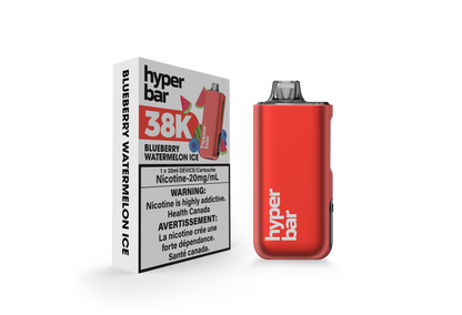 Hyperbar BE38000, Pineapple Coconut flavour, 38,000 puffs, USB-C rechargeable battery with adjustable power modes, designed for Ontario and Quebec vapers.