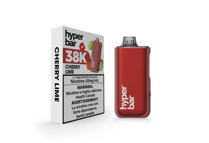 Hyperbar BE38000, Peach Watermelon Ice flavour, 38,000 puffs disposable vape with rechargeable 900mAh battery and adjustable power modes, high-performance vape ideal for Ontario and Quebec vapers.