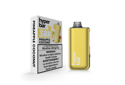 Hyperbar BE38000 disposable vape, Blueberry Watermelon Ice flavor, rechargeable battery, 38,000 puffs, ideal for Ontario and Quebec vapers