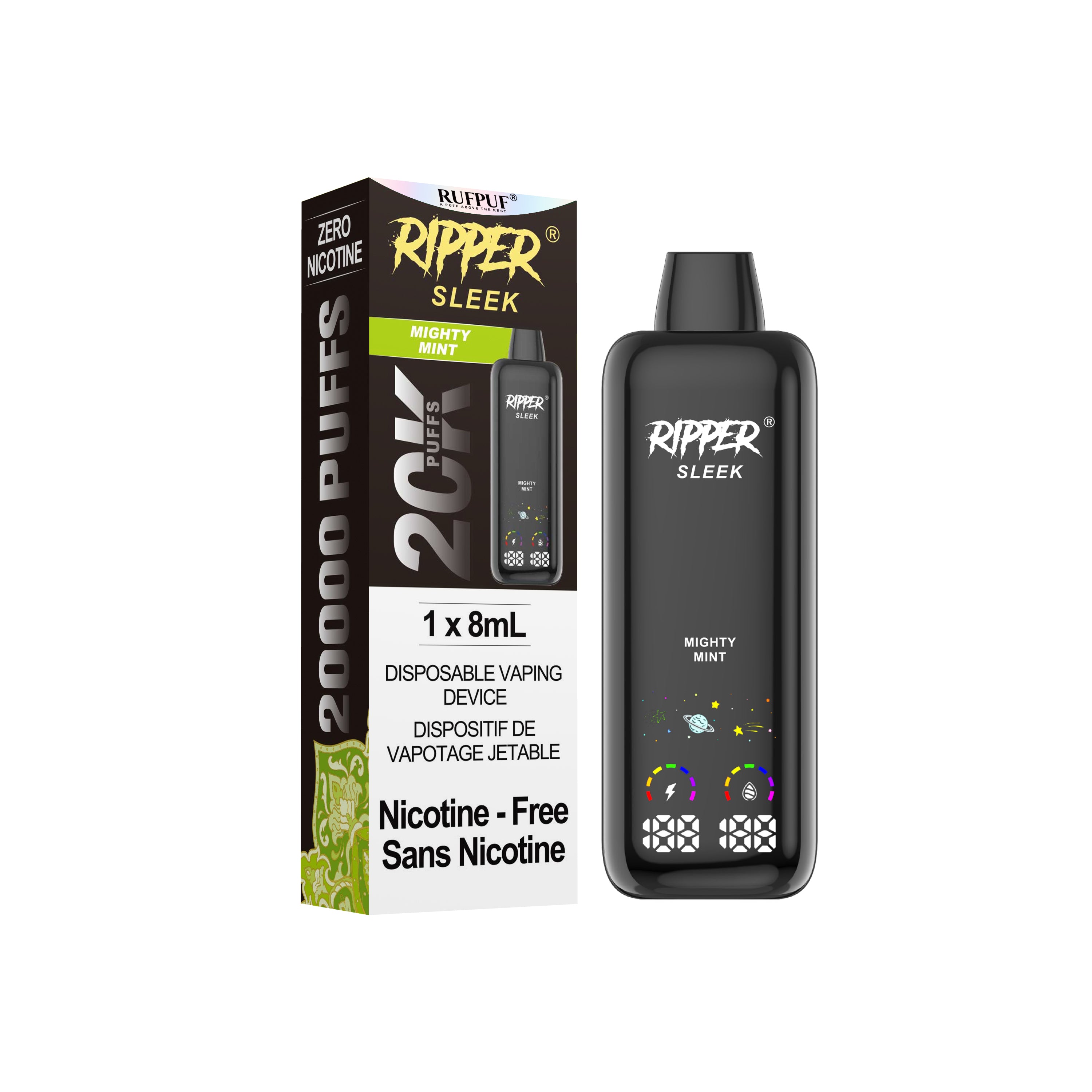 Ripper SLEEK 0NIC Disposable Vape | 20,000 Puffs (Nicotine Free)