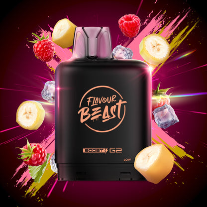 Flavour Beast Level X Boost 25K, Super Spearmint flavour, 25,000 puffs capacity with 20mL pre-filled pod, premium hybrid vape pod optimized for Ontario and Quebec vapers.